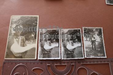 vier original Aufnahmen - Ritterkreuzträger Otto Kühn 1943 im Lazarett Modlin